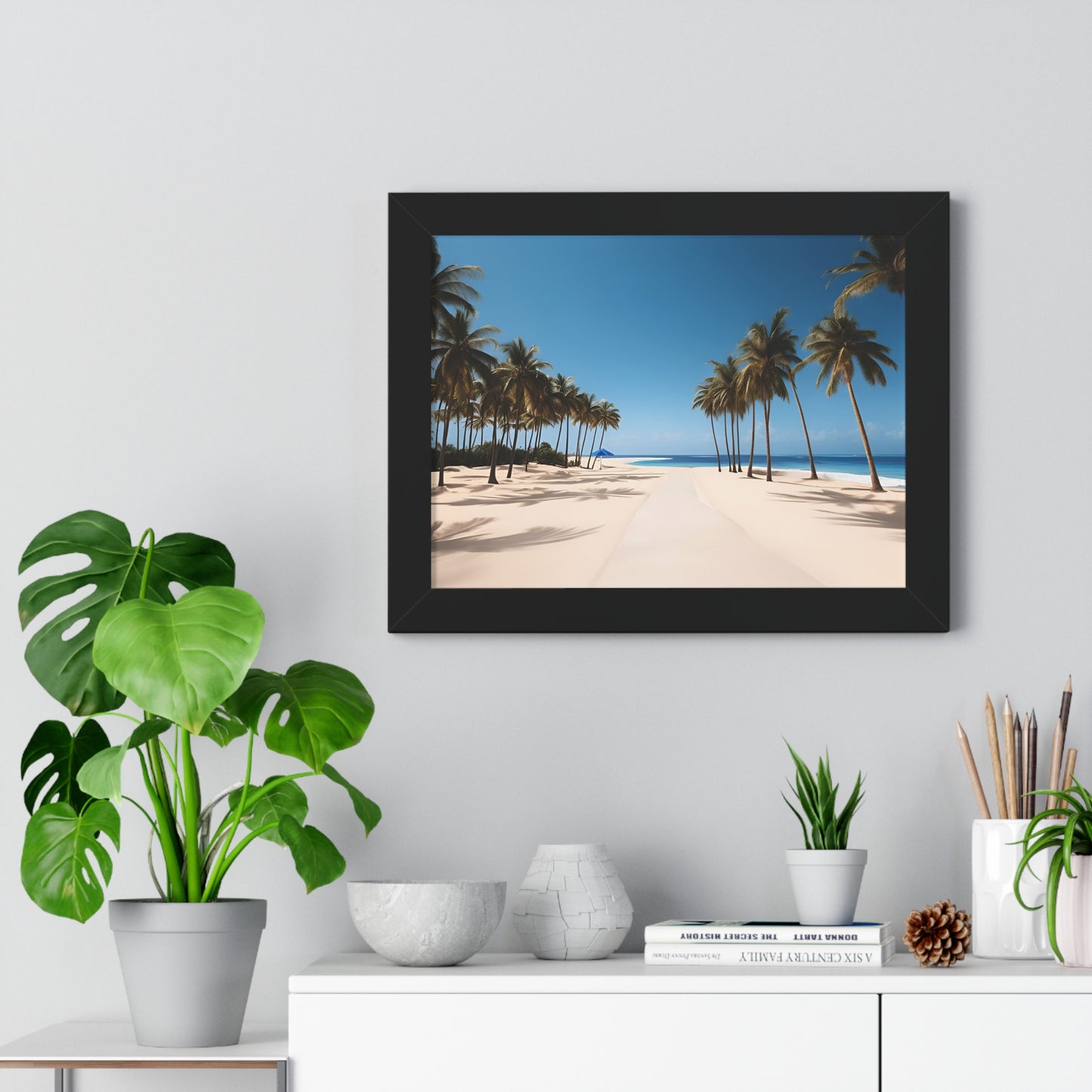 Tropical Beach Framed Horizontal Poster - Coastal Wall Art